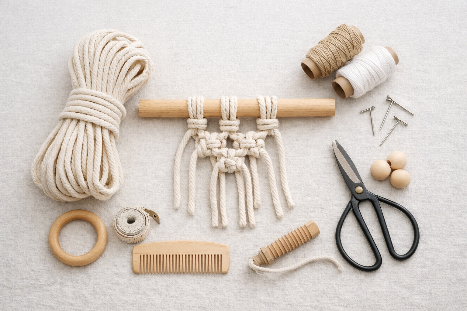 materiais para macramê para iniciantes