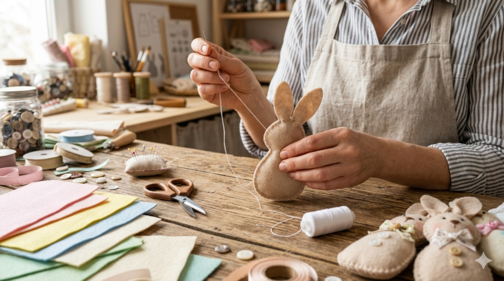 Passo a passo de lembrancinha de coelho feita em artesanato para a Páscoa