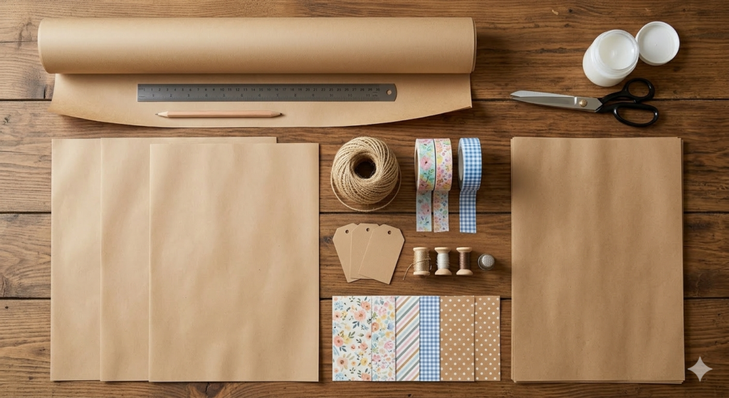 Materiais básicos para fazer artesanato com papel kraft