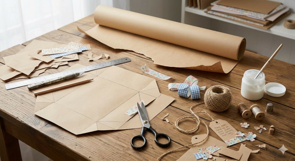 Materiais básicos para fazer artesanato com papel kraft