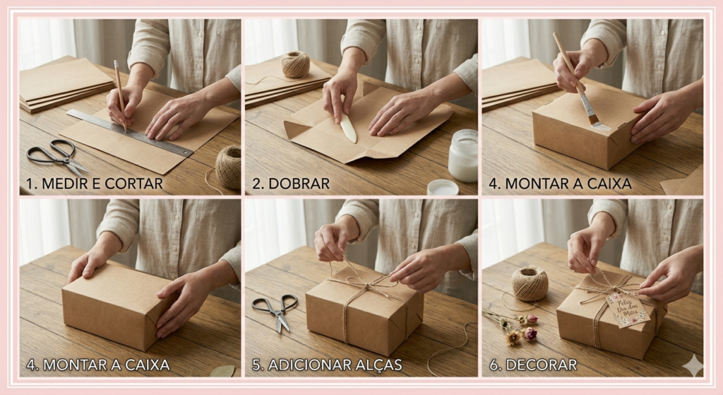 Passo a passo de caixinha artesanal para presente do Dia das Mães